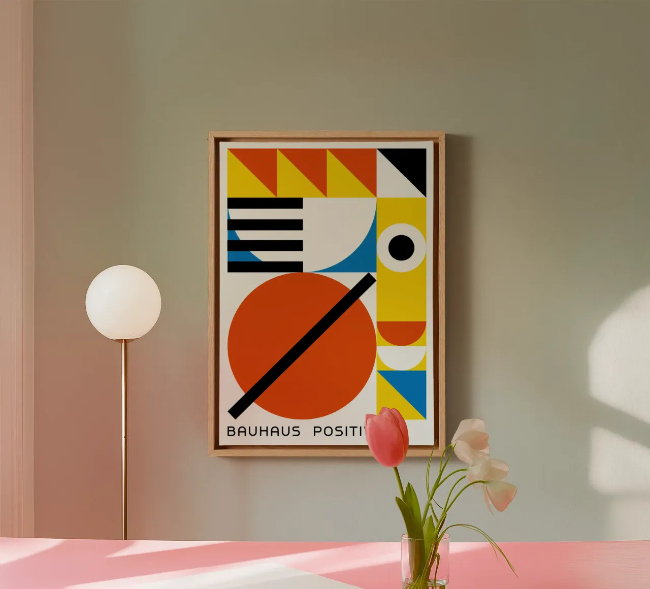 Bauhaus Positieve Print | Geometrische Abstracte Kunst canvas van NorwesClub