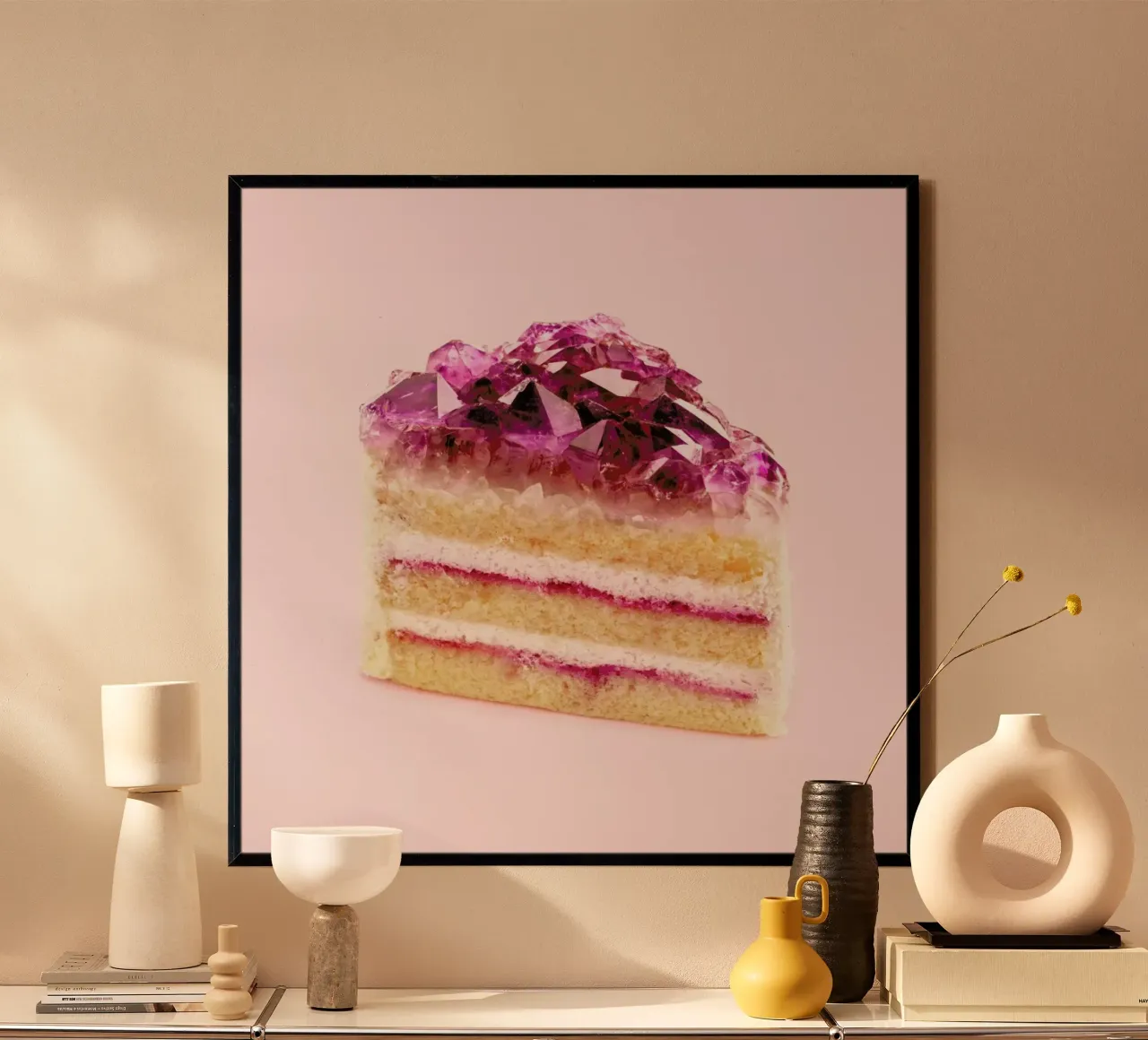Quartz Cake poster con telaio in plastica da Paul Fuentes Design