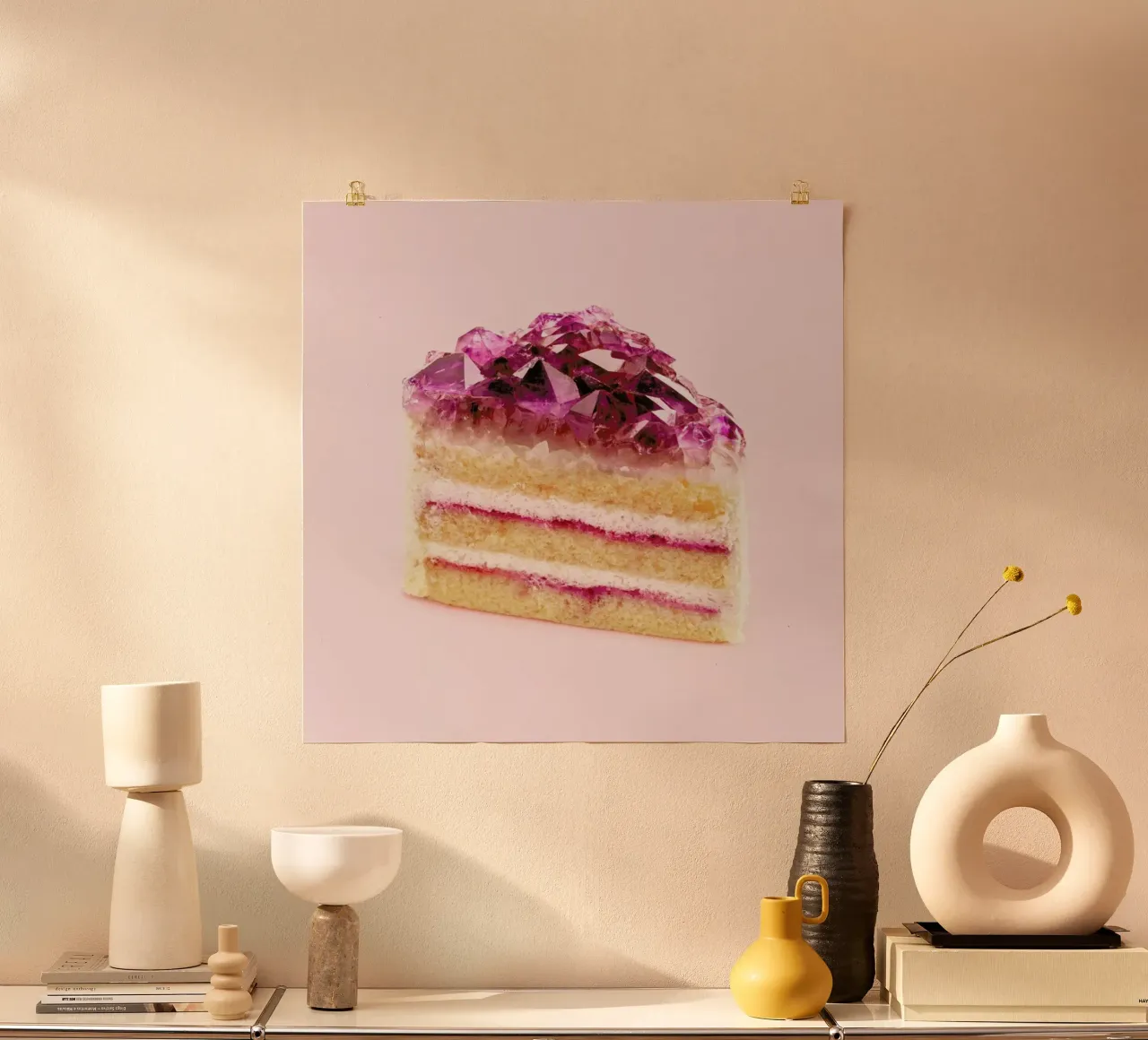 Quartz Cake poster con telaio in plastica da Paul Fuentes Design