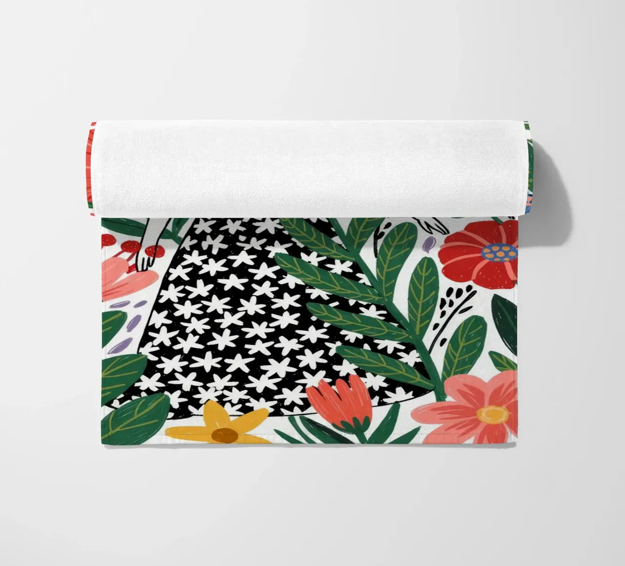 Floral Contemplation beach towel by Murni Strokes