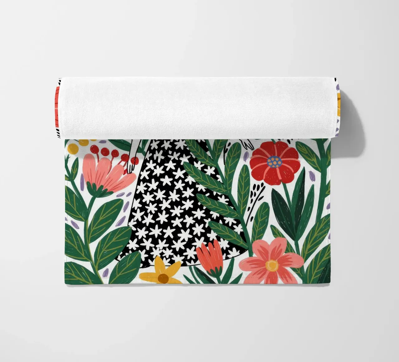 Floral Contemplation beach towel by Murni Strokes