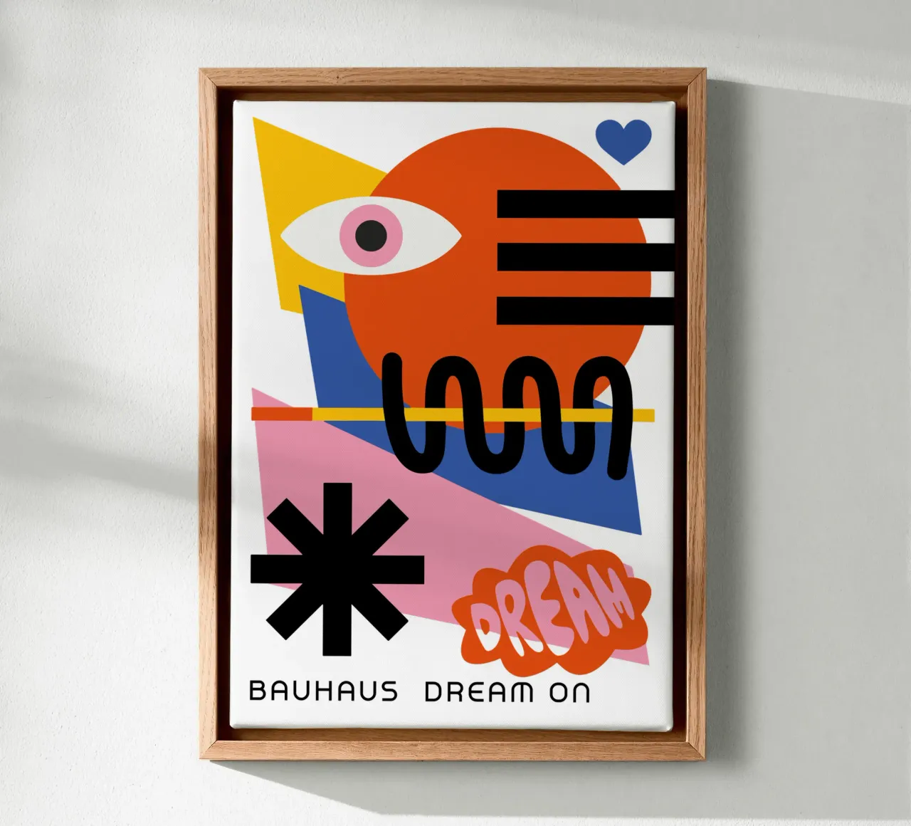 Bauhaus Droom Op Print | Geometrische Abstracte Kunst canvas met Baklijst van NorwesClub