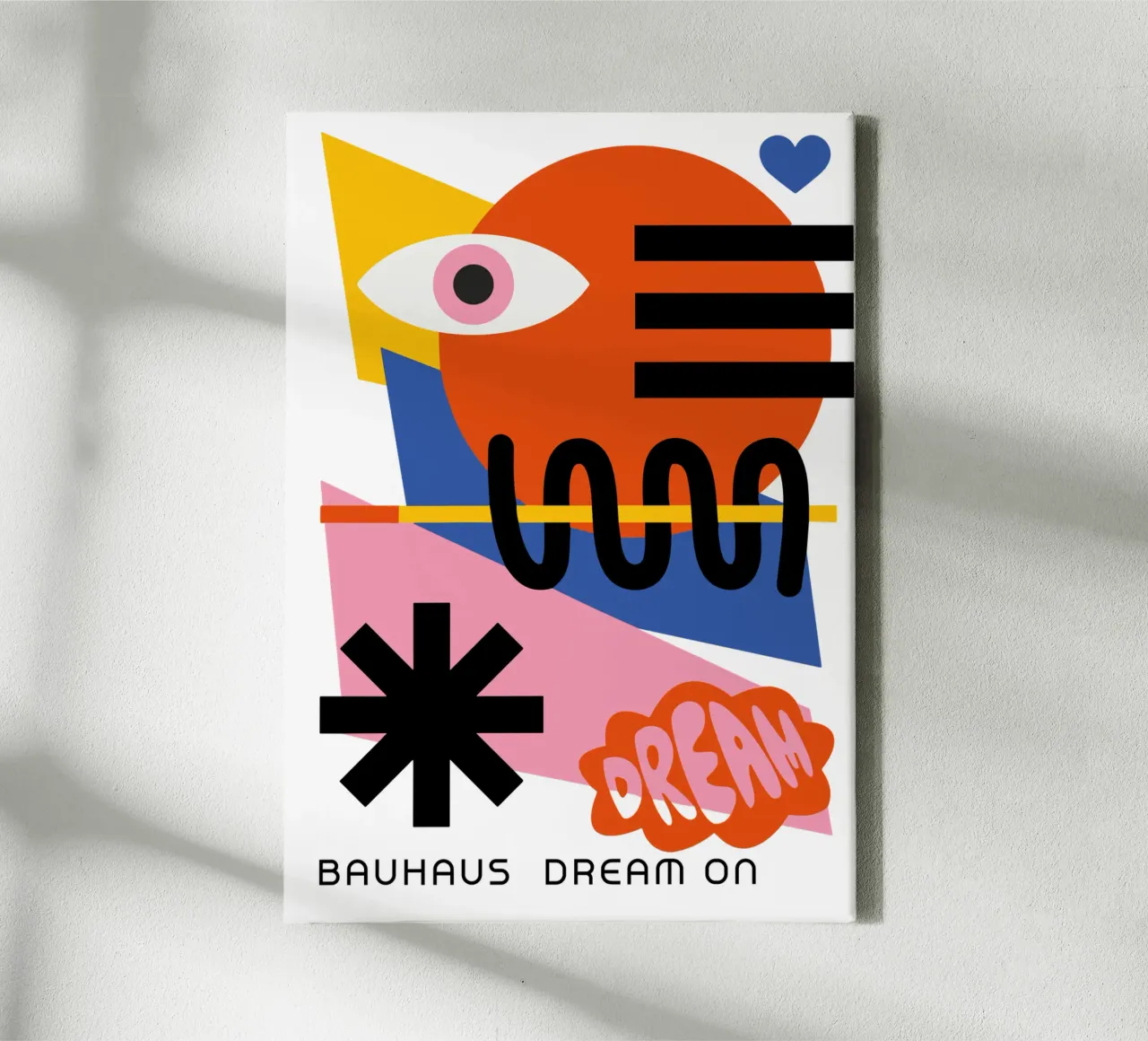 Bauhaus Droom Op Print | Geometrische Abstracte Kunst canvas met Baklijst van NorwesClub