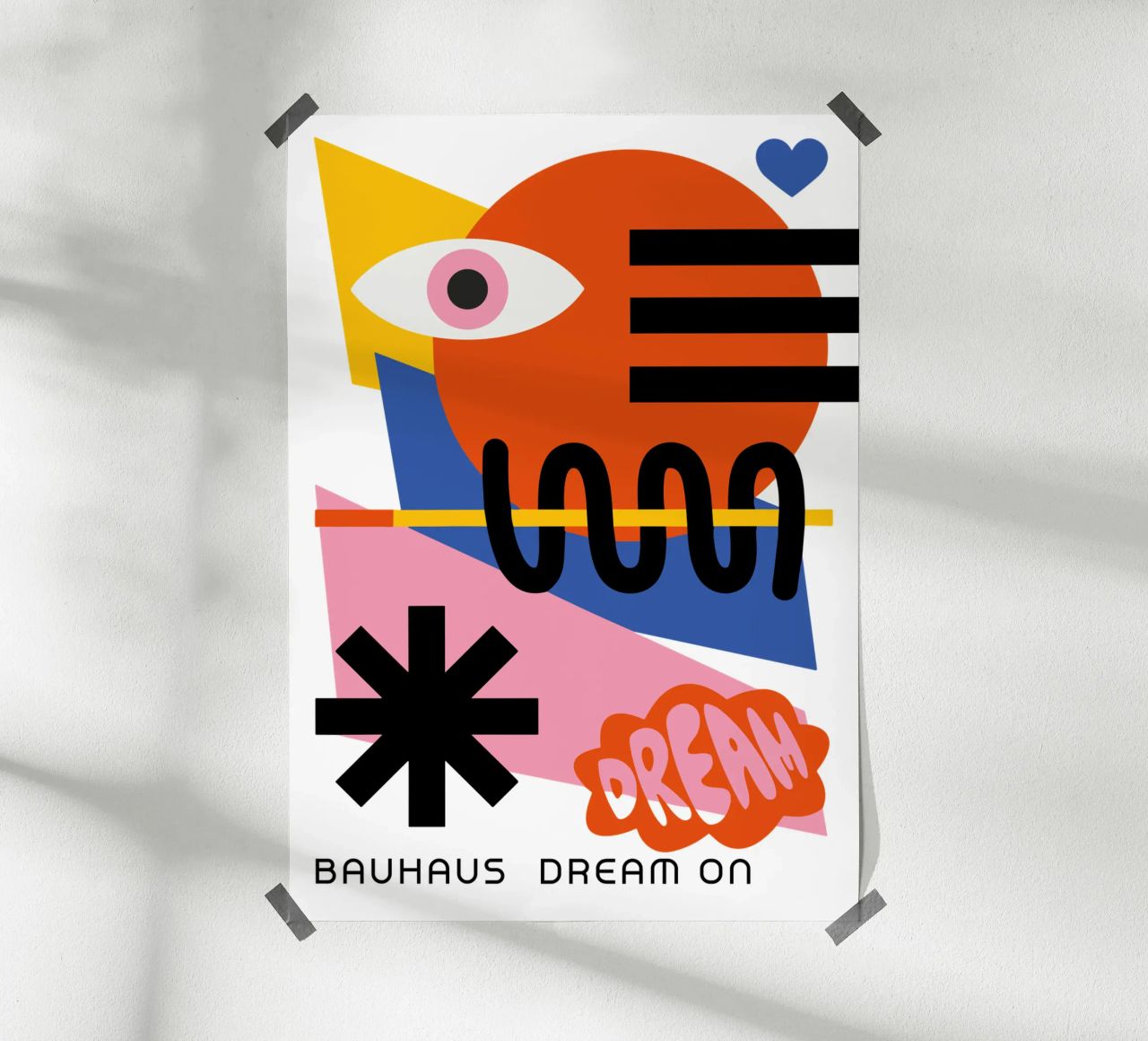 Bauhaus Droom Op Print | Geometrische Abstracte Kunst poster van NorwesClub