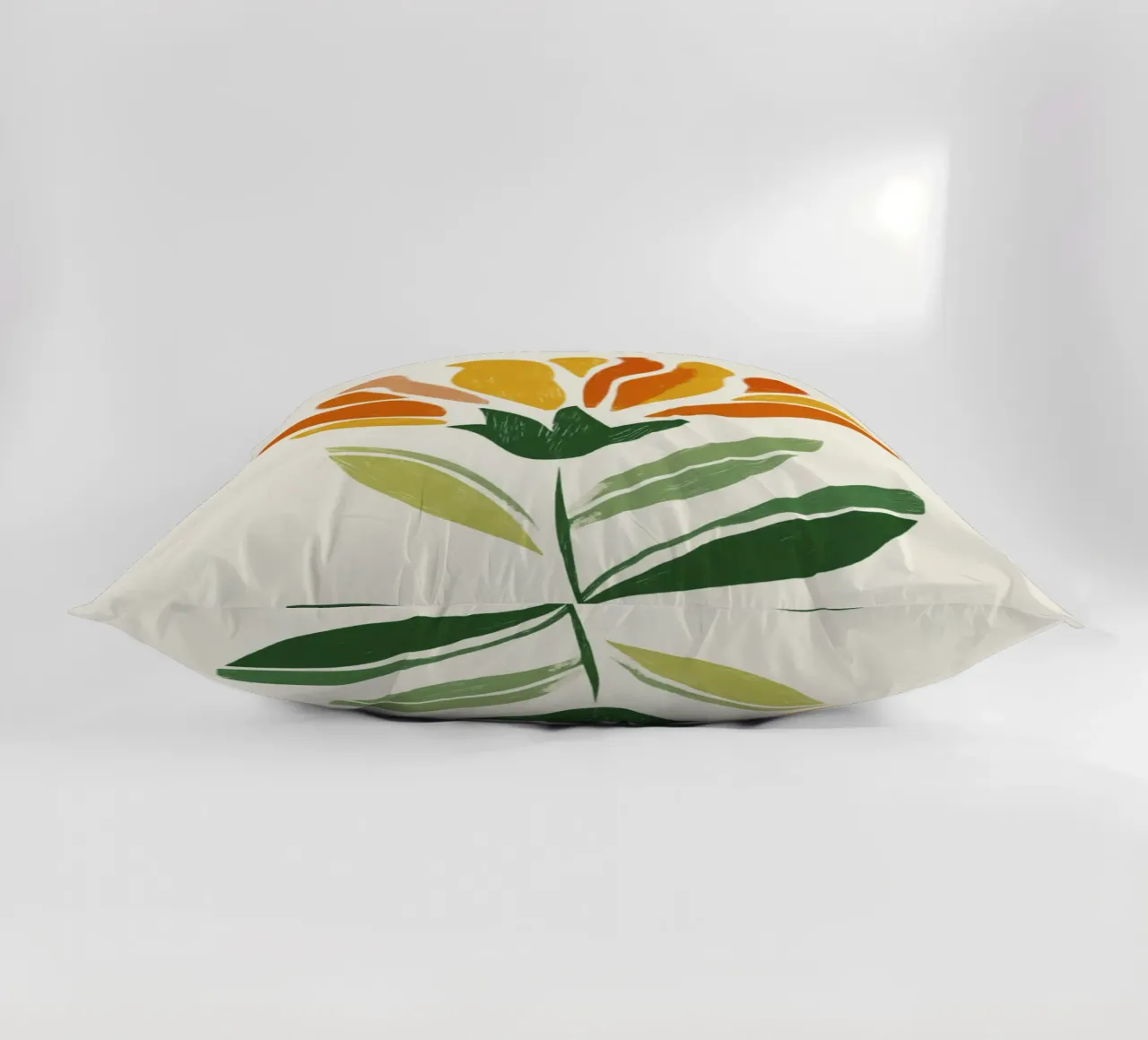 Fiore astratto di Pimpernel in caldi colori modernisti cuscino da Modern Muse
