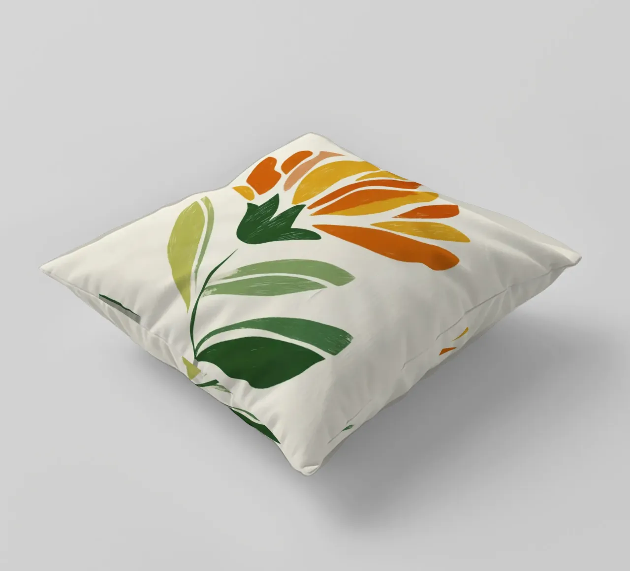 Fiore astratto di Pimpernel in caldi colori modernisti cuscino da Modern Muse