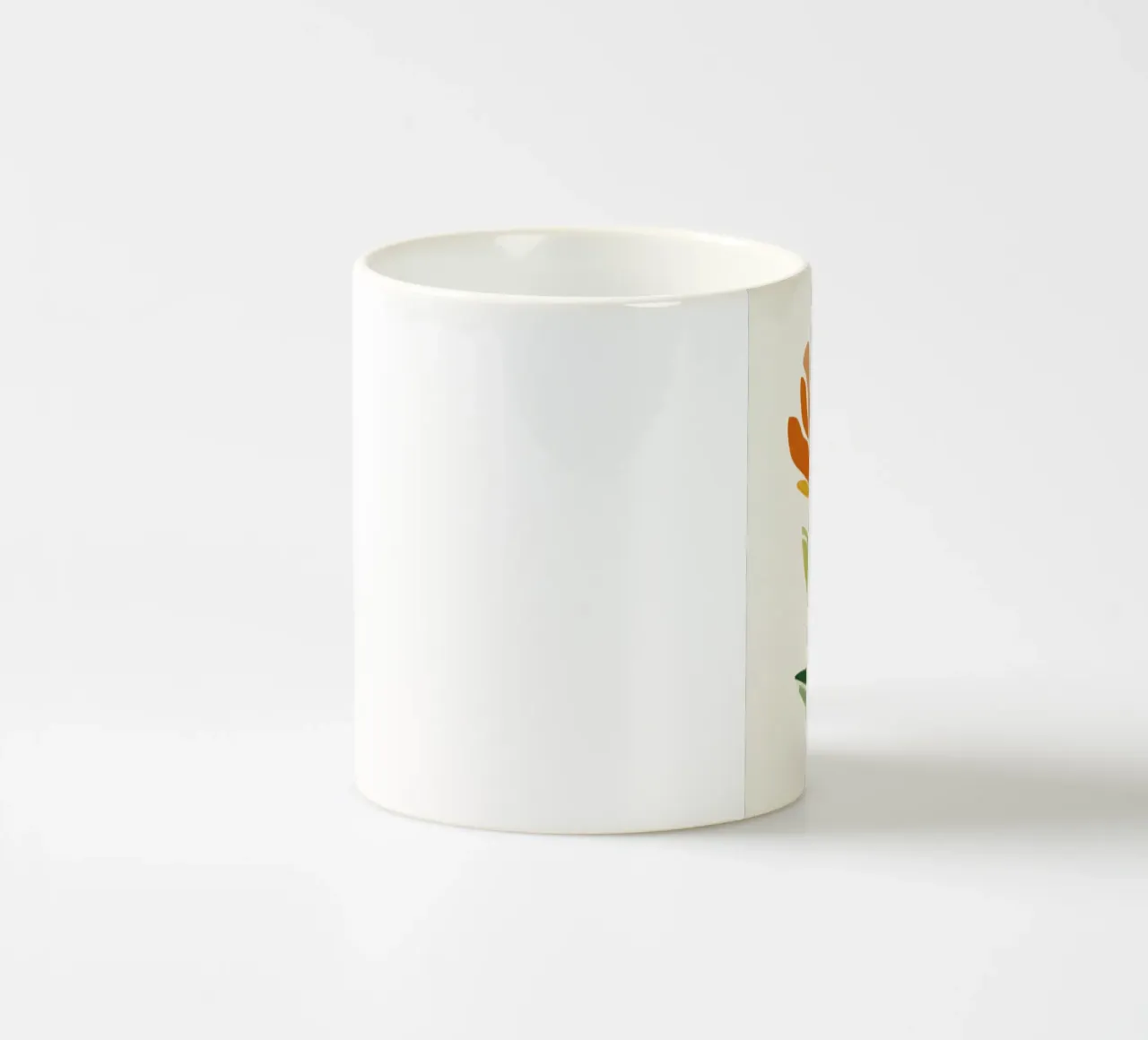 Fiore astratto di Pimpernel in caldi colori modernisti tazza in ceramica da Modern Muse