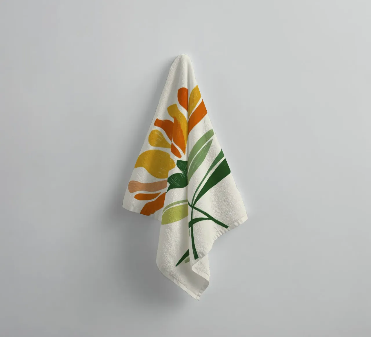 Fiore astratto di Pimpernel in caldi colori modernisti asciugamano da bagno da Modern Muse