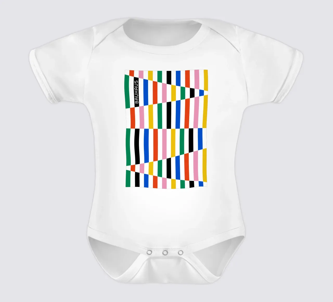 Bauhaus Stripe Pattern | Geometric Abstract Art Kurzarm Babybody von NorwesClub