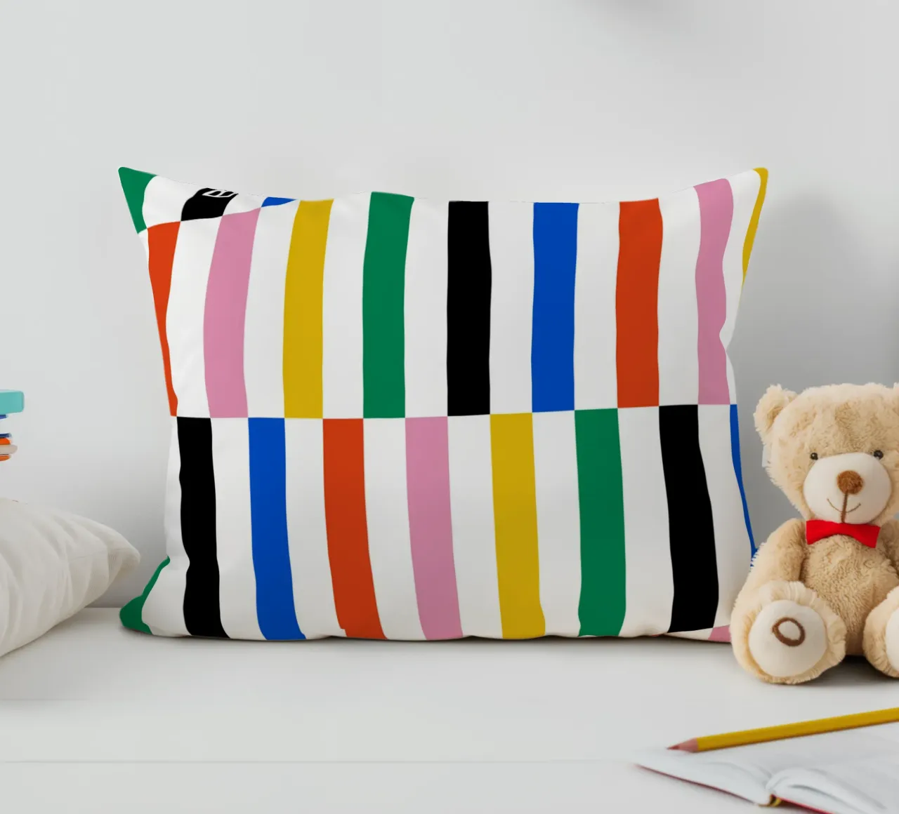 Bauhaus Stripe Pattern | Geometric Abstract Art decorative cushion by NorwesClub