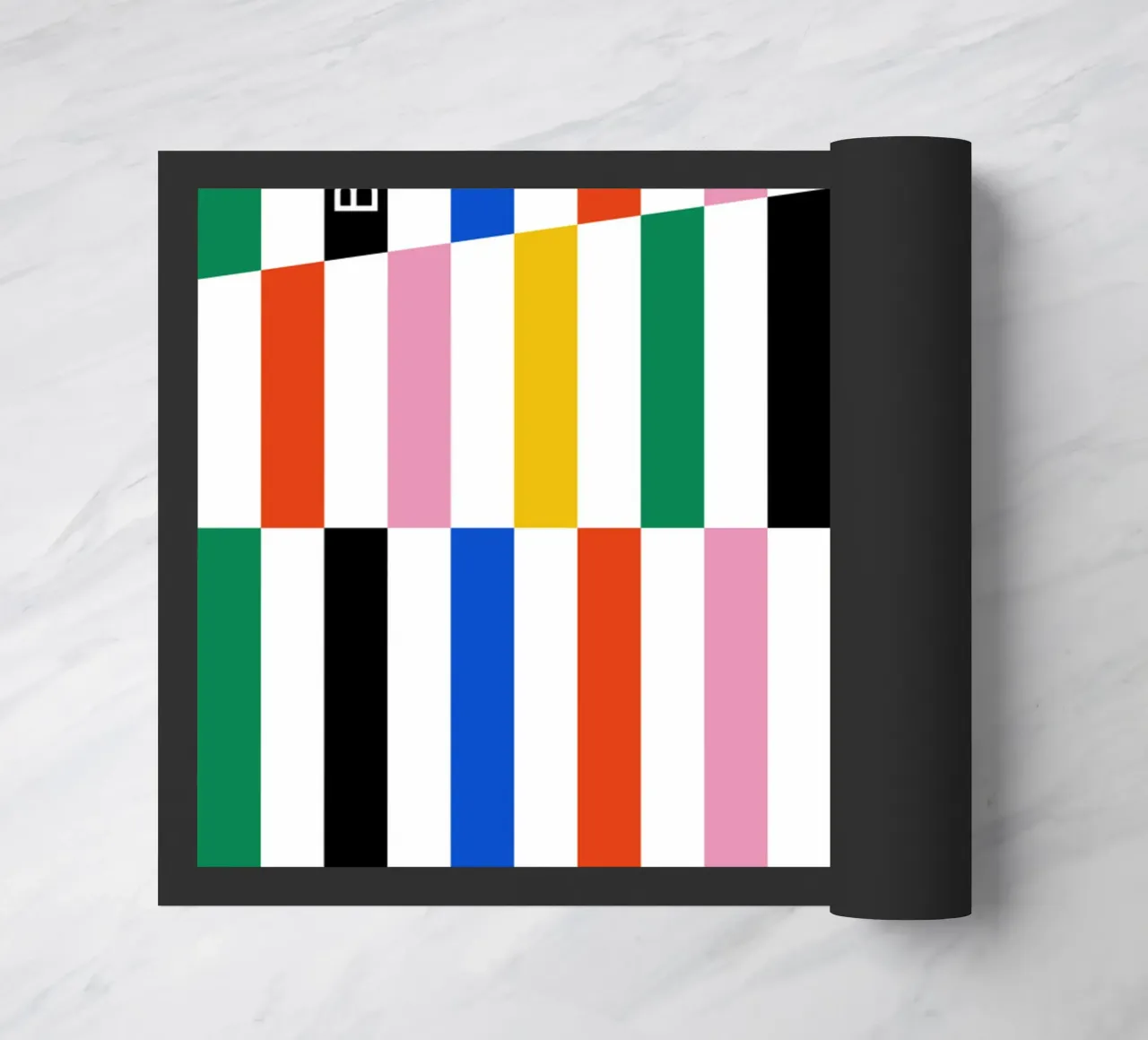 Bauhaus Stripe Pattern | Geometric Abstract Art doormat by NorwesClub