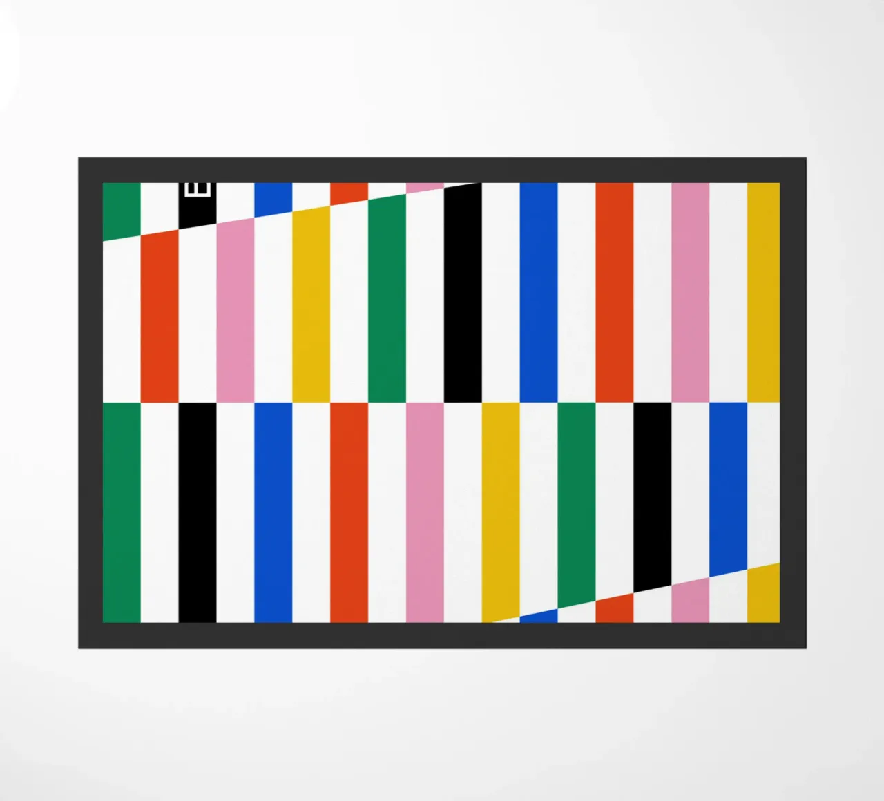 Bauhaus Stripe Pattern | Geometric Abstract Art doormat by NorwesClub