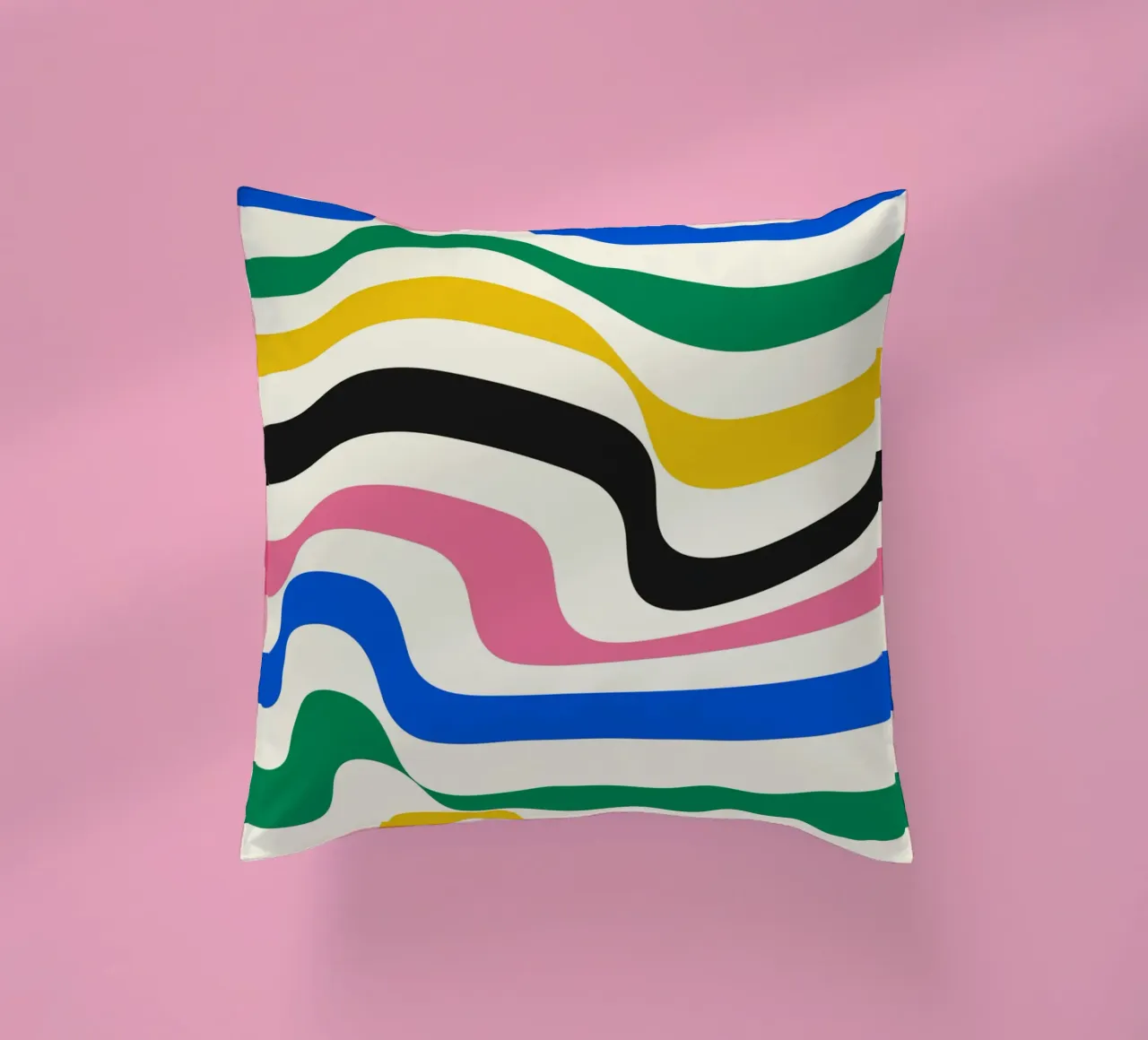 Retro Wavy Stripes Print | Psychedelic Graphic Art decorative cushion by NorwesClub