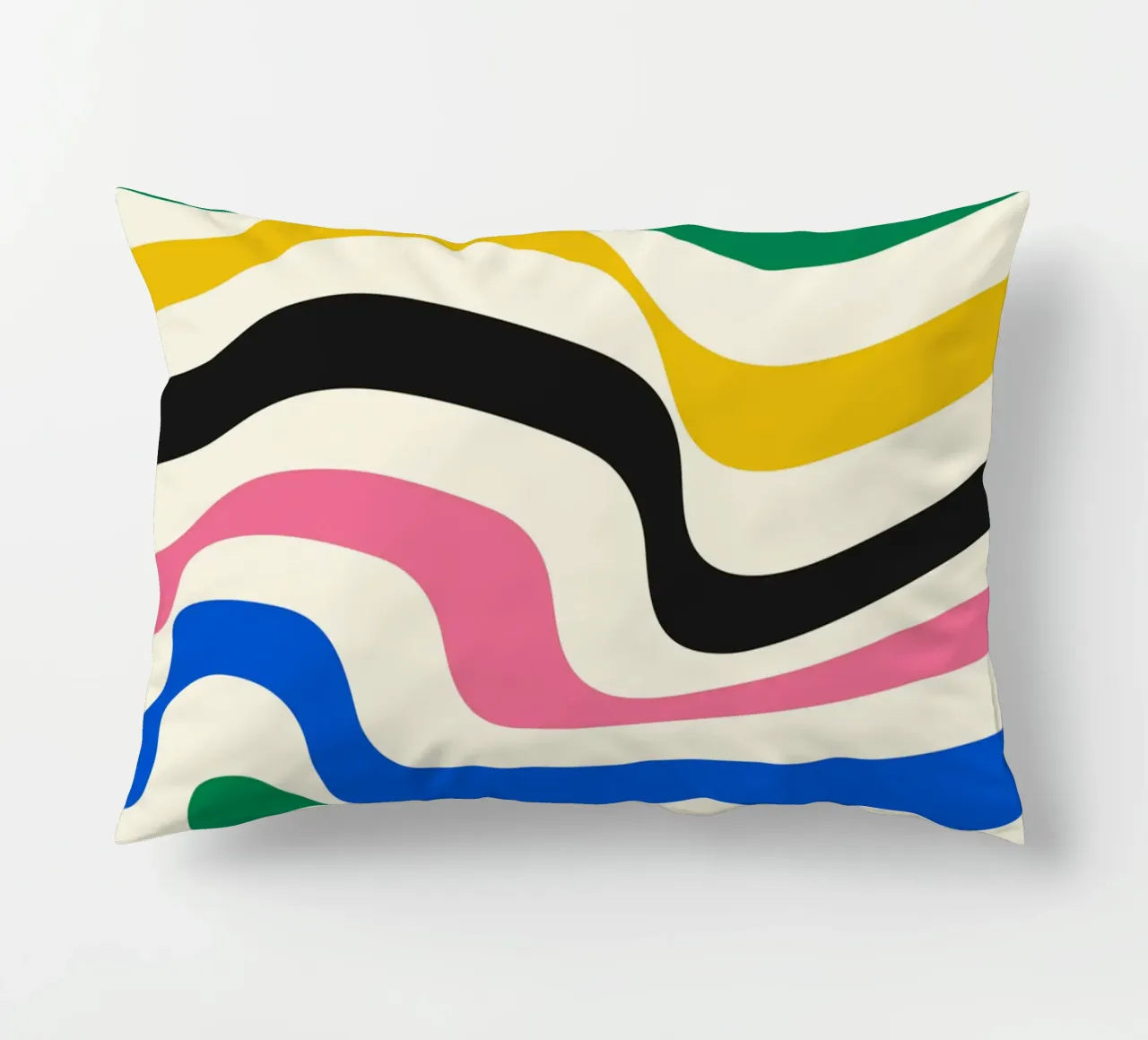 Retro Wavy Stripes Print | Psychedelic Graphic Art decorative cushion by NorwesClub
