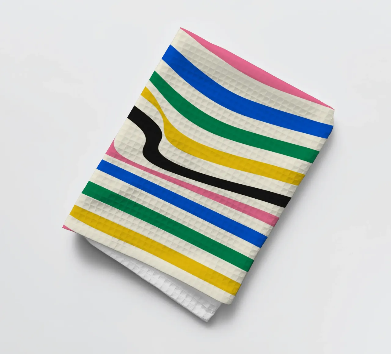 Retro Wavy Stripes Print | Psychedelic Graphic Art torchon de NorwesClub