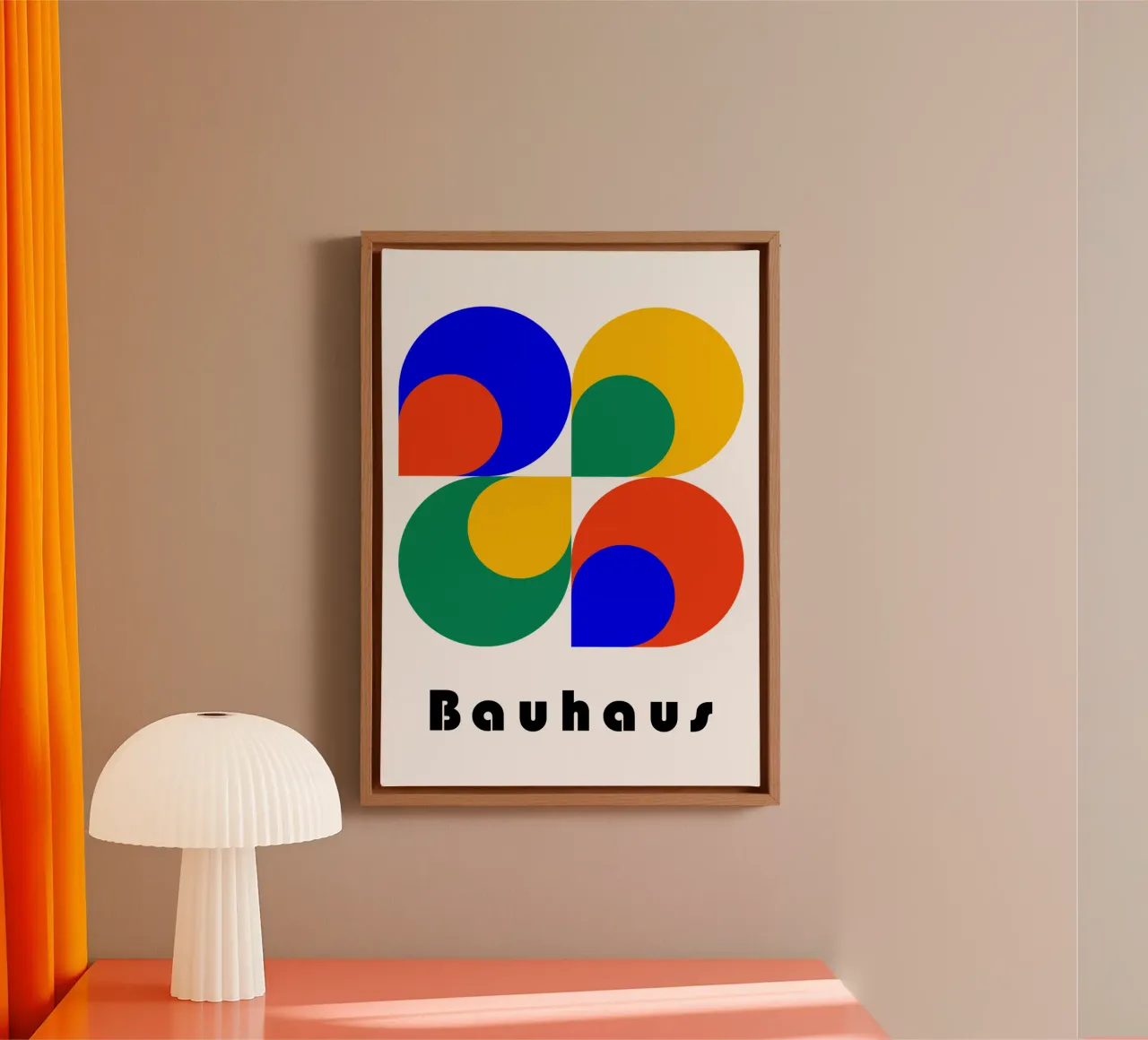 Bauhaus Abstract Geometric Shapes Art Print Modern canvas with Floater frame by NorwesClub
