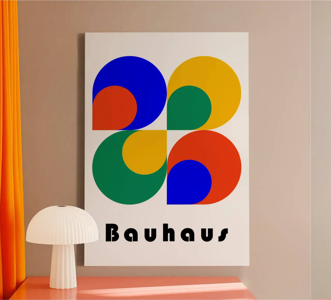 Bauhaus Abstract Geometric Shapes Art Print Modern canvas with Floater frame by NorwesClub