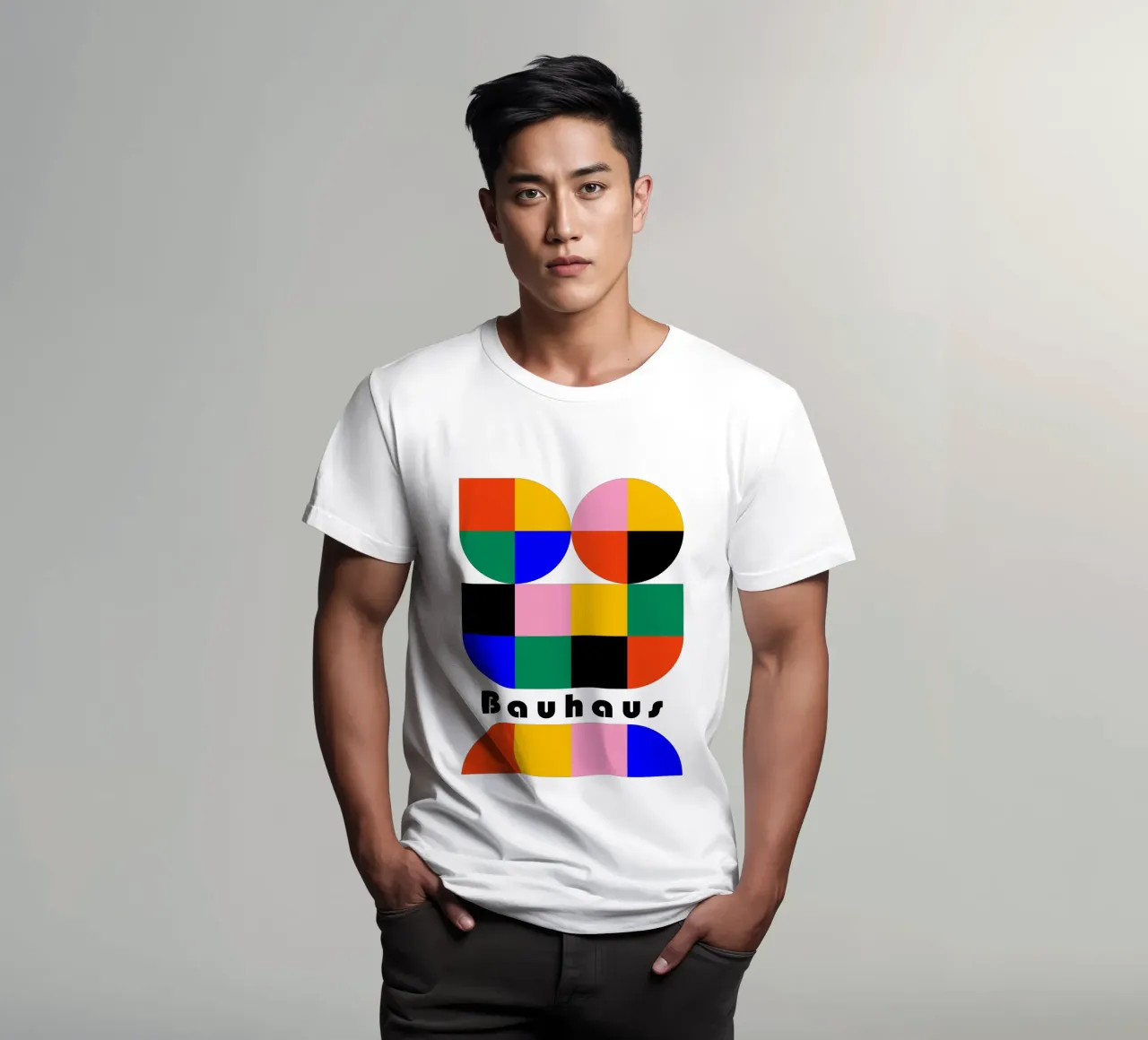 Bauhaus Geometric Shapes Color Block Art Print camiseta de NorwesClub
