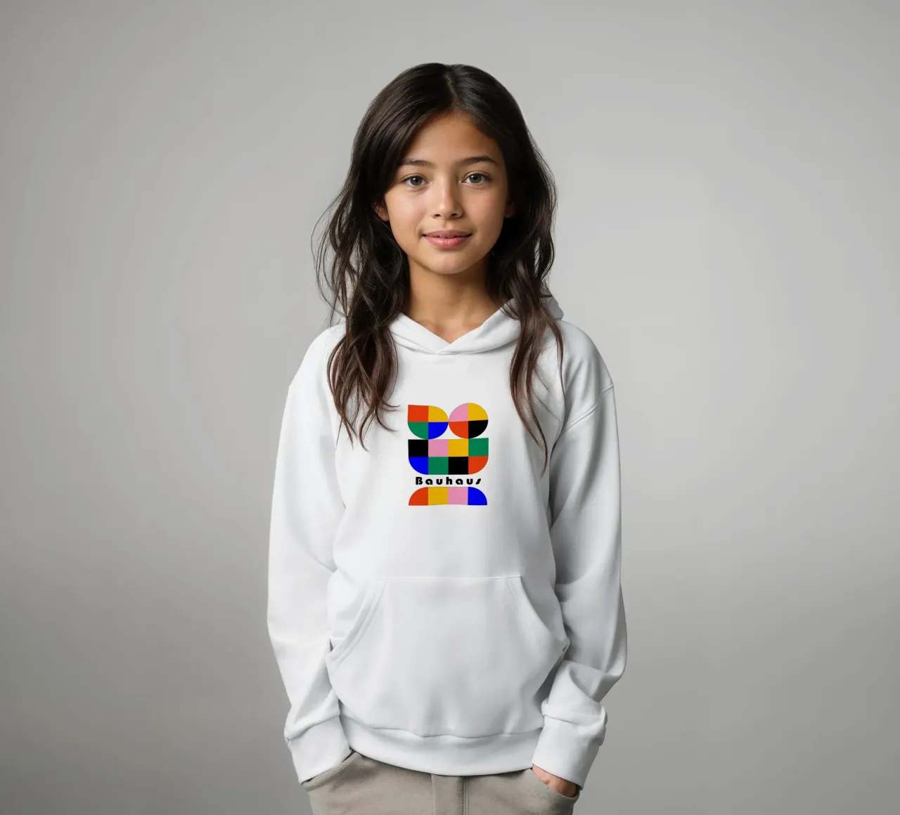 Bauhaus Geometric Shapes Color Block Art Print sudadera con capucha para niño de NorwesClub