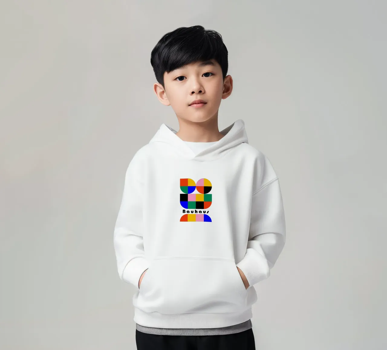 Bauhaus Geometric Shapes Color Block Art Print sudadera con capucha para niño de NorwesClub