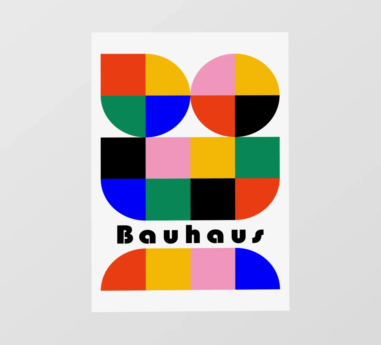 Bauhaus Geometric Shapes Color Block Art Print lámina retroiluminada de NorwesClub