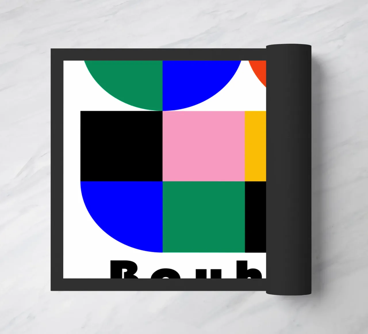 Bauhaus Geometric Shapes Color Block Art Print felpudo de NorwesClub