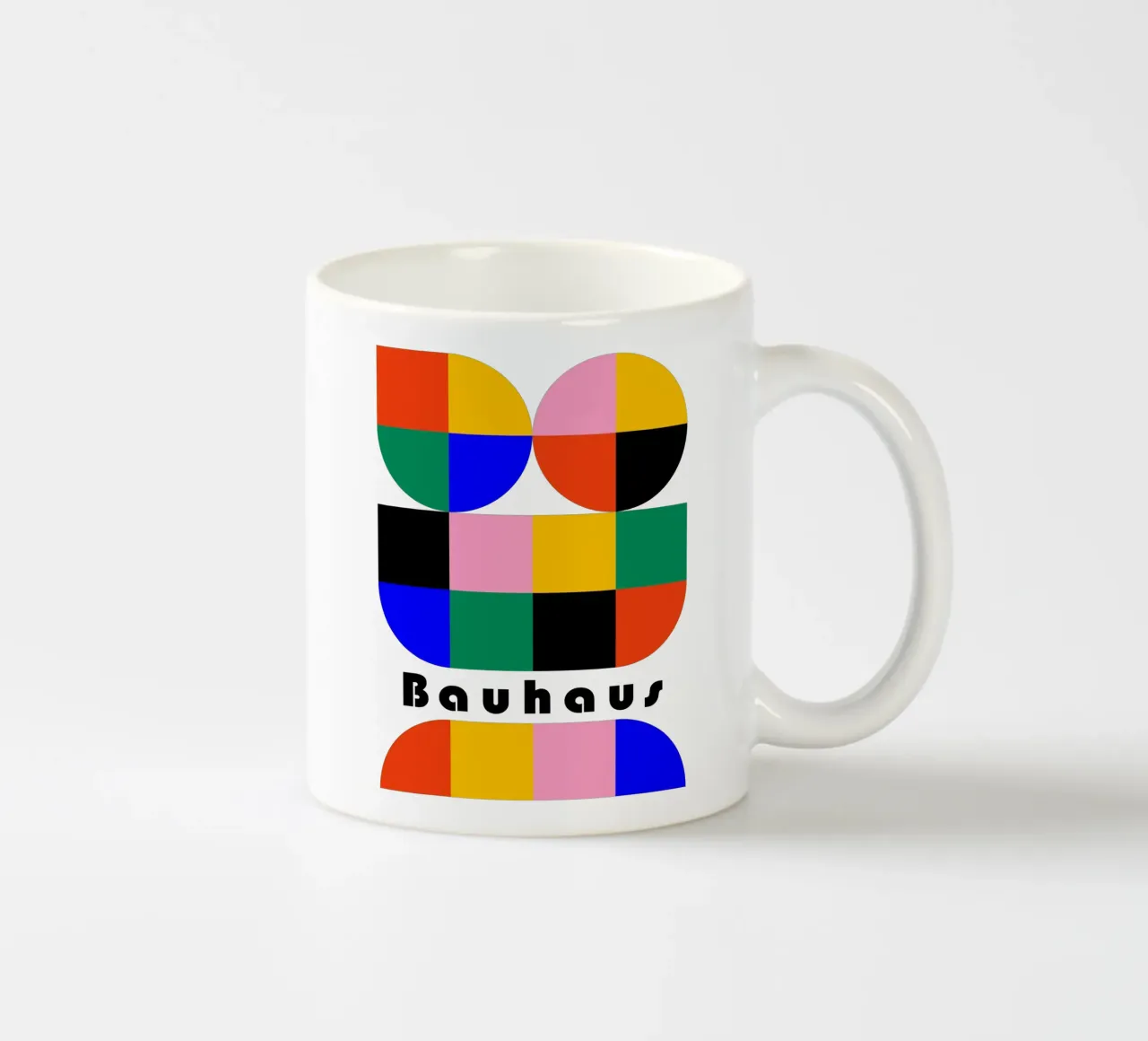 Bauhaus Geometric Shapes Color Block Art Print taza de cerámica de NorwesClub
