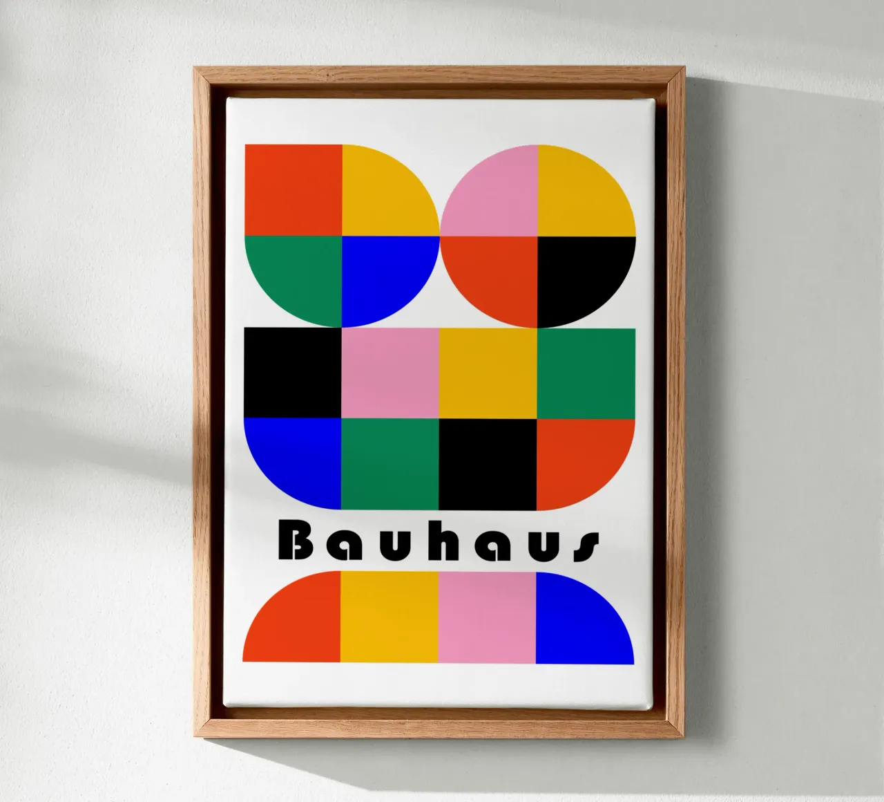 Bauhaus Geometric Shapes Color Block Art Print canvas by NorwesClub