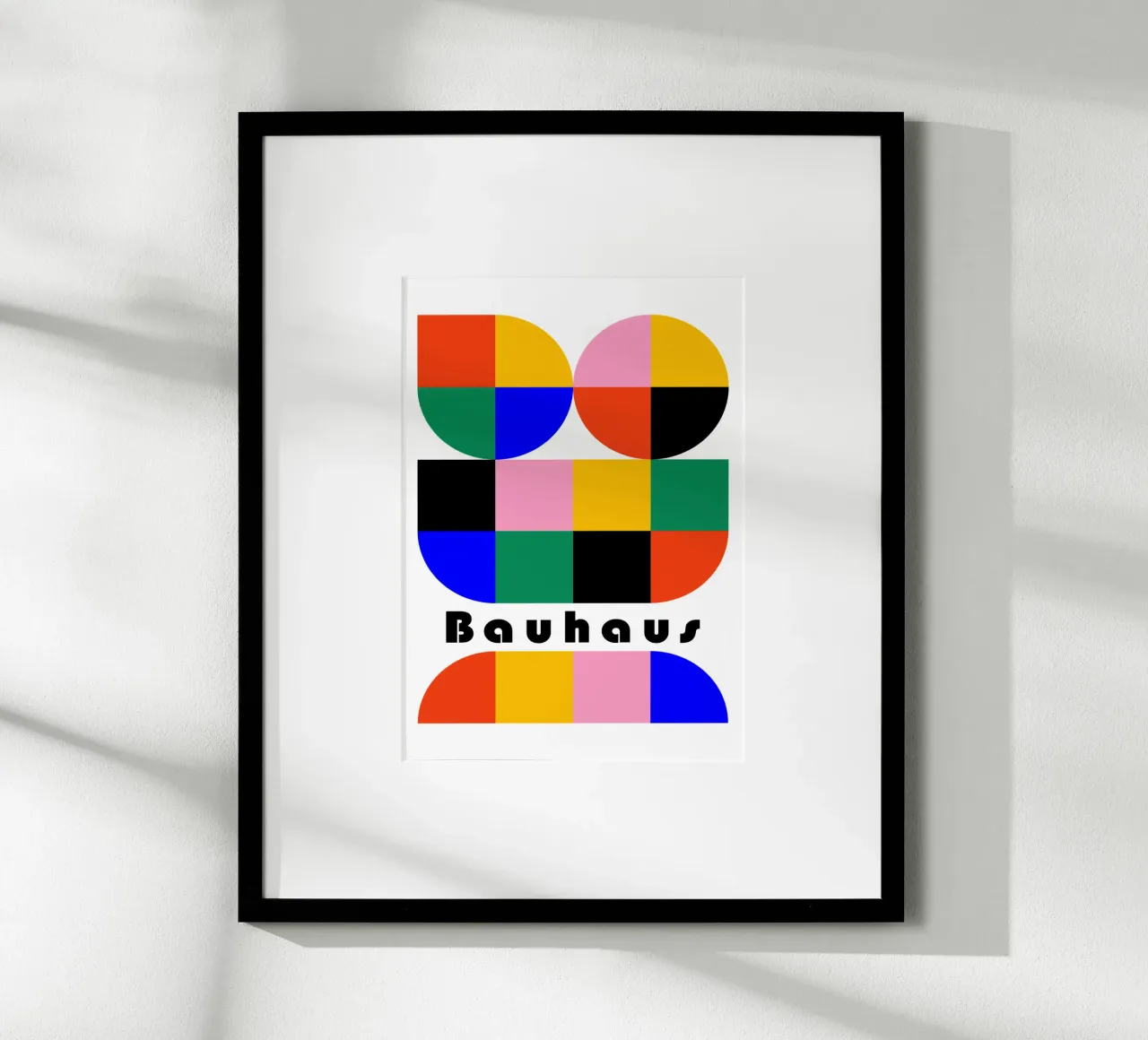 Bauhaus Geometric Shapes Color Block Art Print hahnemühle de NorwesClub