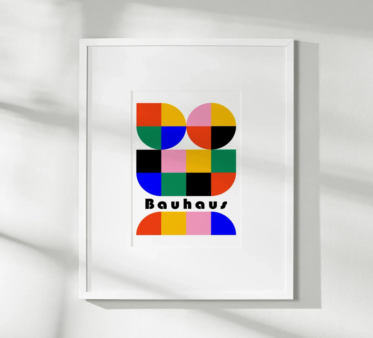 Bauhaus Geometric Shapes Color Block Art Print hahnemühle de NorwesClub