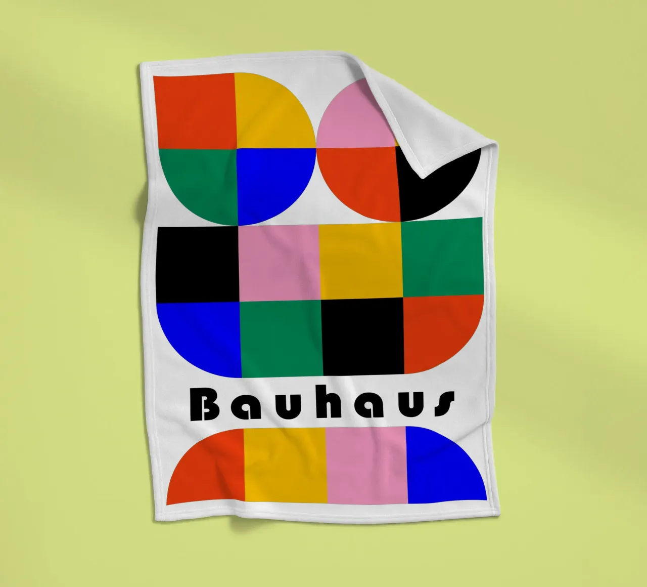 Bauhaus Geometric Shapes Color Block Art Print fleece blanket by NorwesClub