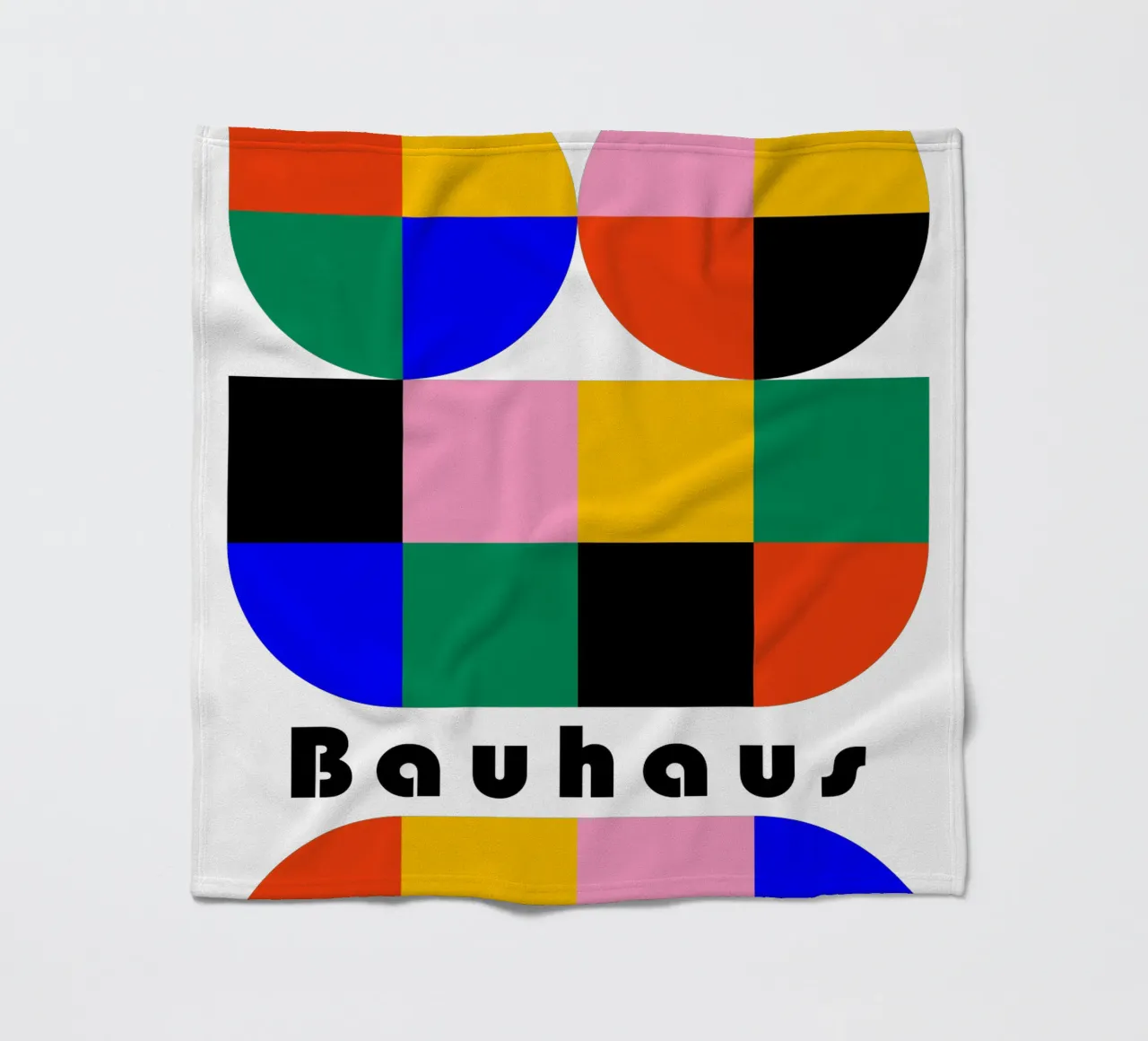 Bauhaus Geometric Shapes Color Block Art Print fleece blanket by NorwesClub