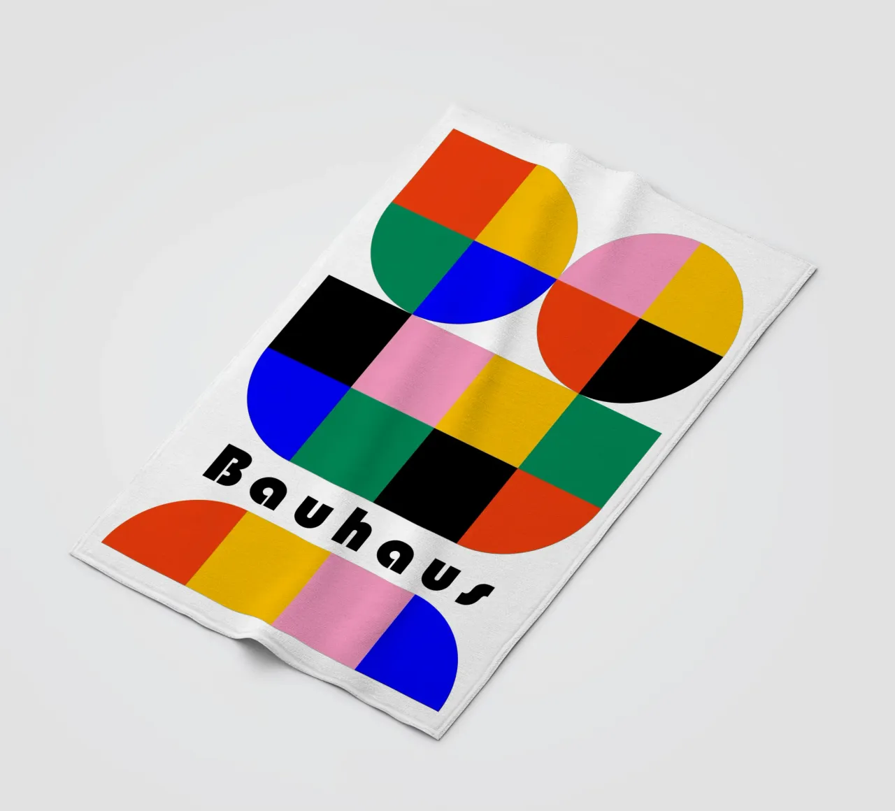 Bauhaus Geometric Shapes Color Block Art Print fleece blanket by NorwesClub