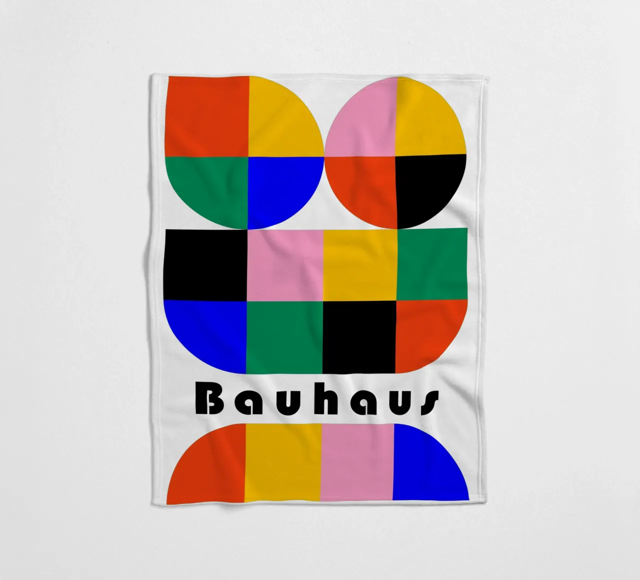 Bauhaus Geometric Shapes Color Block Art Print fleece blanket by NorwesClub