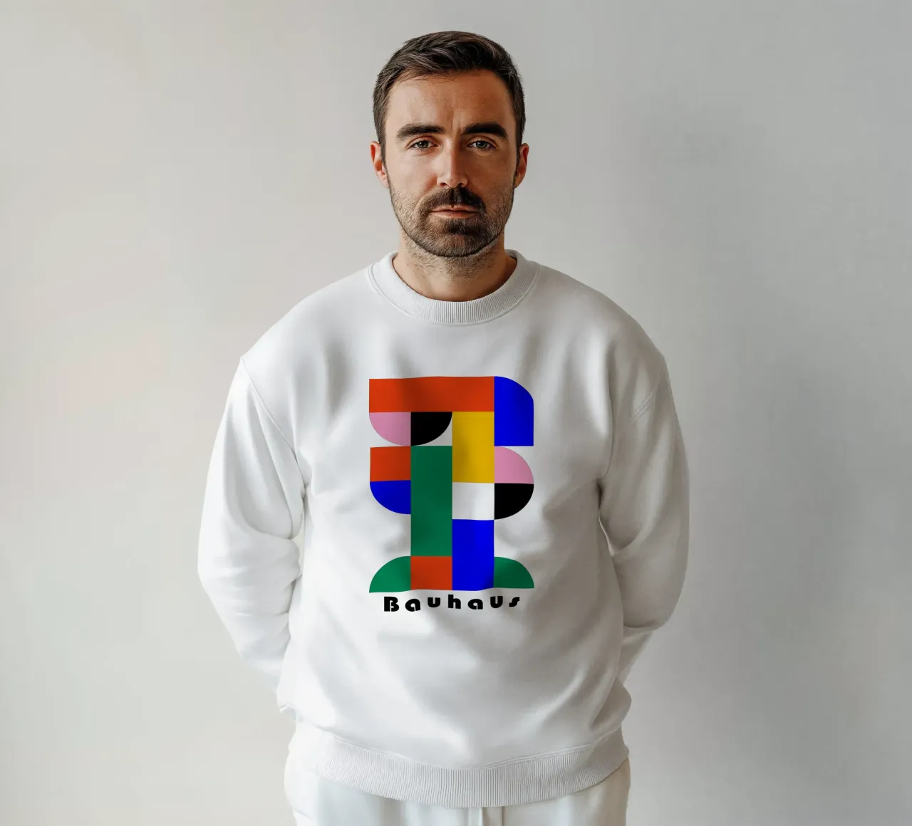 Bauhaus Geometric Abstract Color Art Print Design sweat de NorwesClub