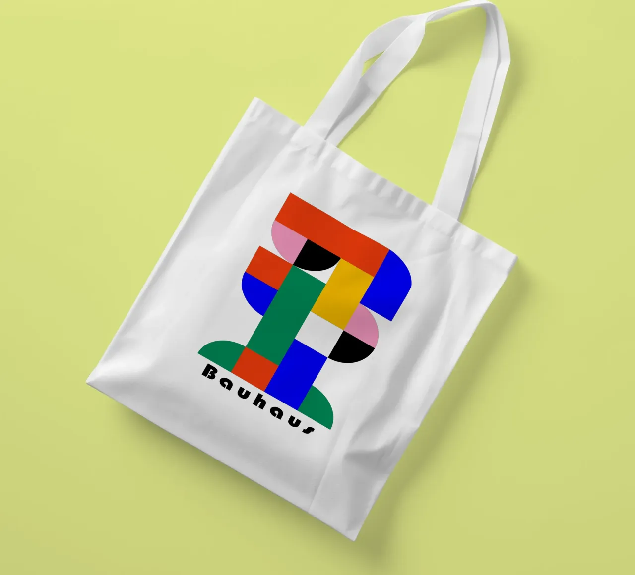 Bauhaus Geometric Abstract Color Art Print Design tote bag by NorwesClub