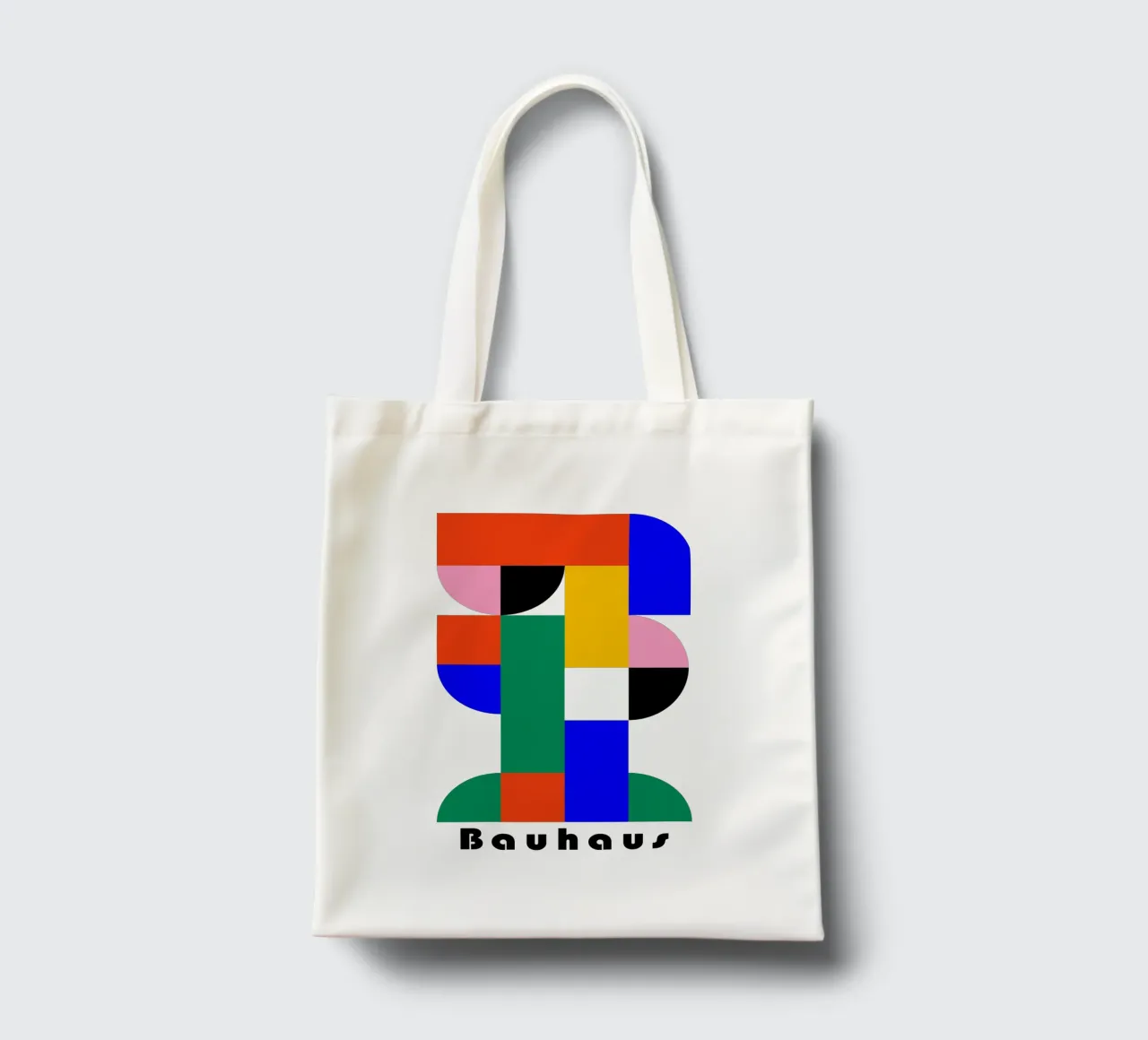 Bauhaus Geometric Abstract Color Art Print Design tote bag by NorwesClub