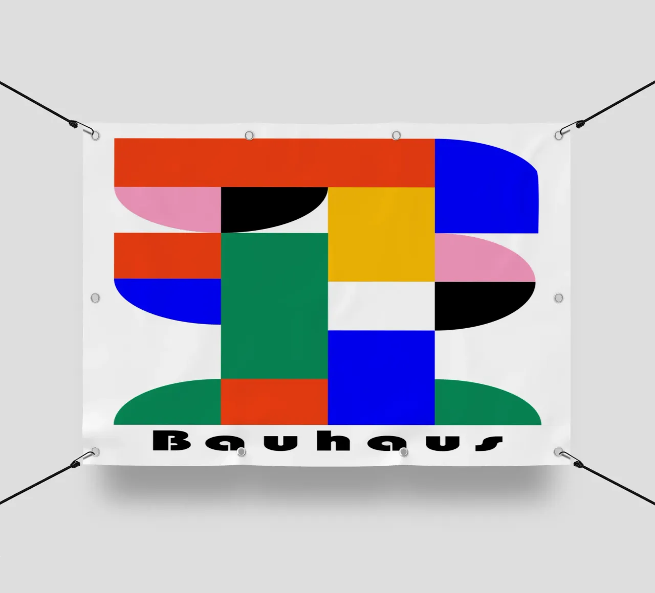 Bauhaus Geometric Abstract Color Art Print Design bâche pvc de NorwesClub