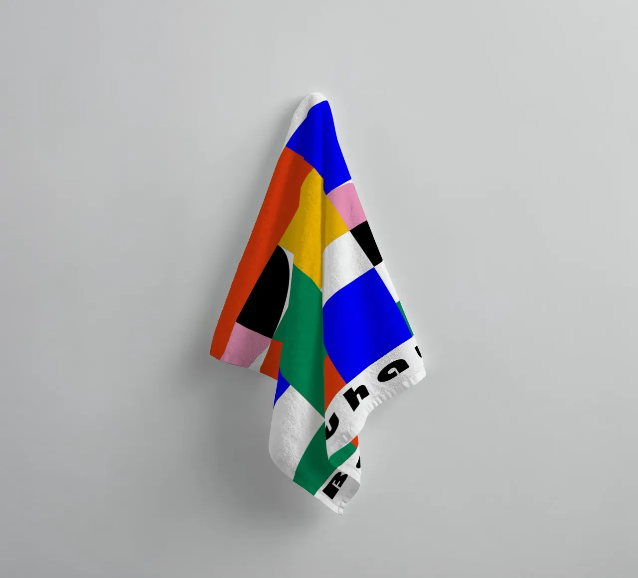 Bauhaus Geometric Abstract Color Art Print Design serviette de bain de NorwesClub