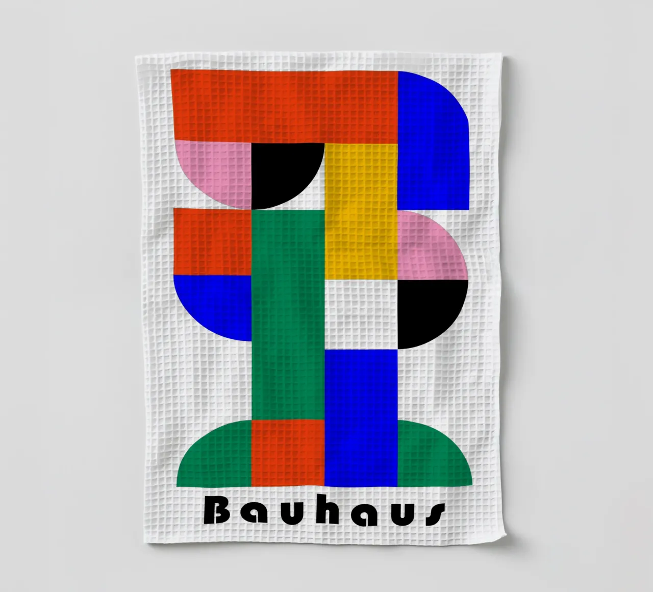 Bauhaus Geometric Abstract Color Art Print Design torchon de NorwesClub