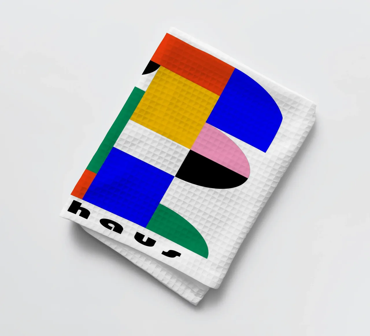 Bauhaus Geometric Abstract Color Art Print Design torchon de NorwesClub