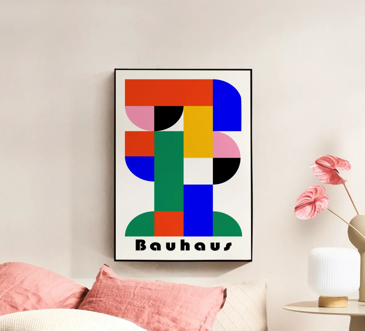 Bauhaus Geometric Abstract Color Art Print Design plexiglas de NorwesClub
