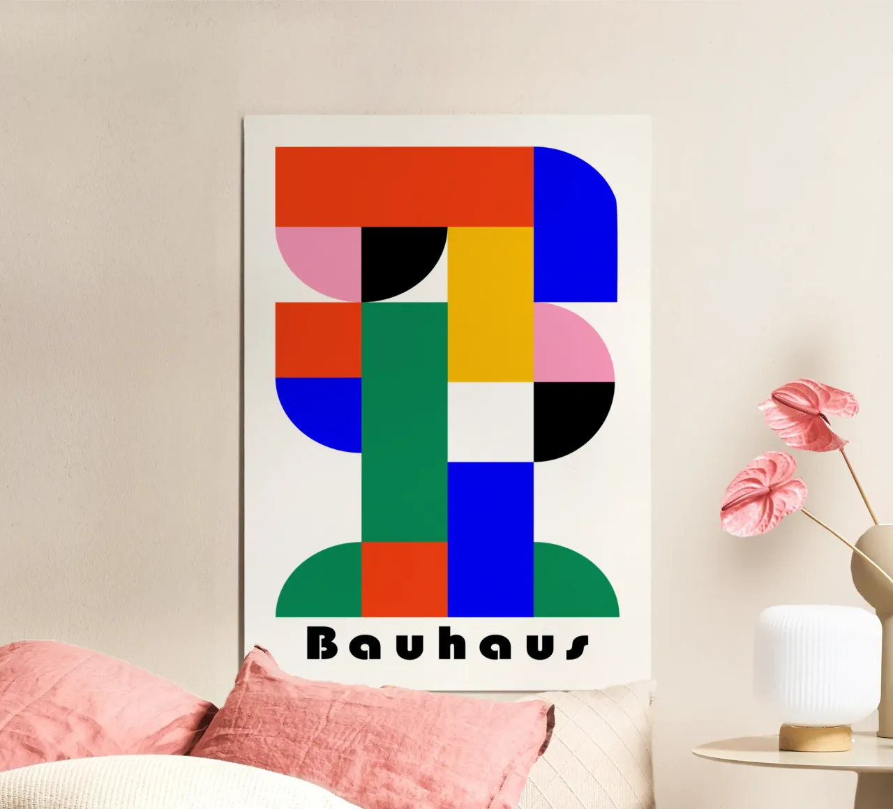 Bauhaus Geometric Abstract Color Art Print Design alu-dibond by NorwesClub