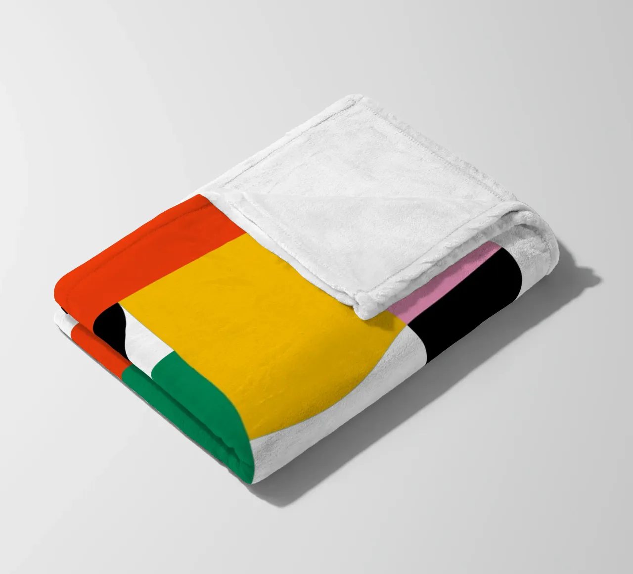 Bauhaus Geometric Abstract Color Art Print Design fleece blanket by NorwesClub