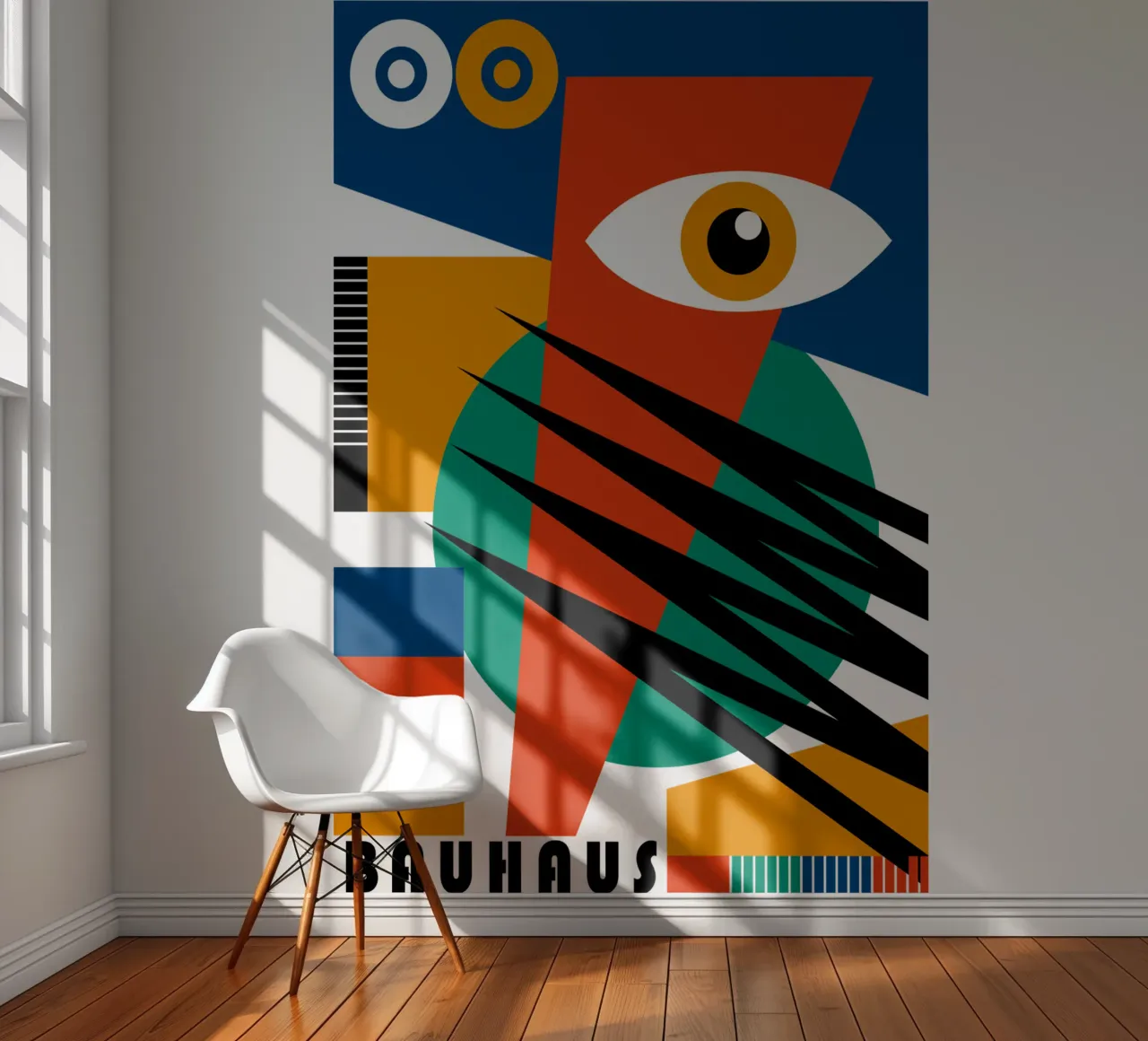 Bauhaus Abstract Eye Geometric Art Print Moder papier peint photo de NorwesClub