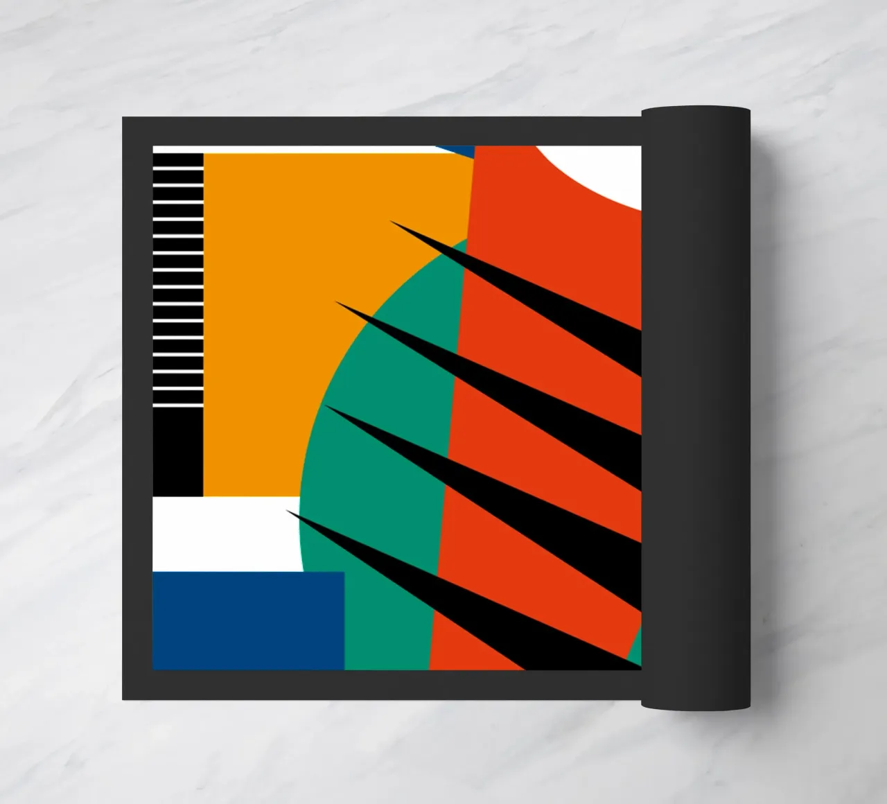 Bauhaus Abstract Eye Geometric Art Print Moder felpudo de NorwesClub