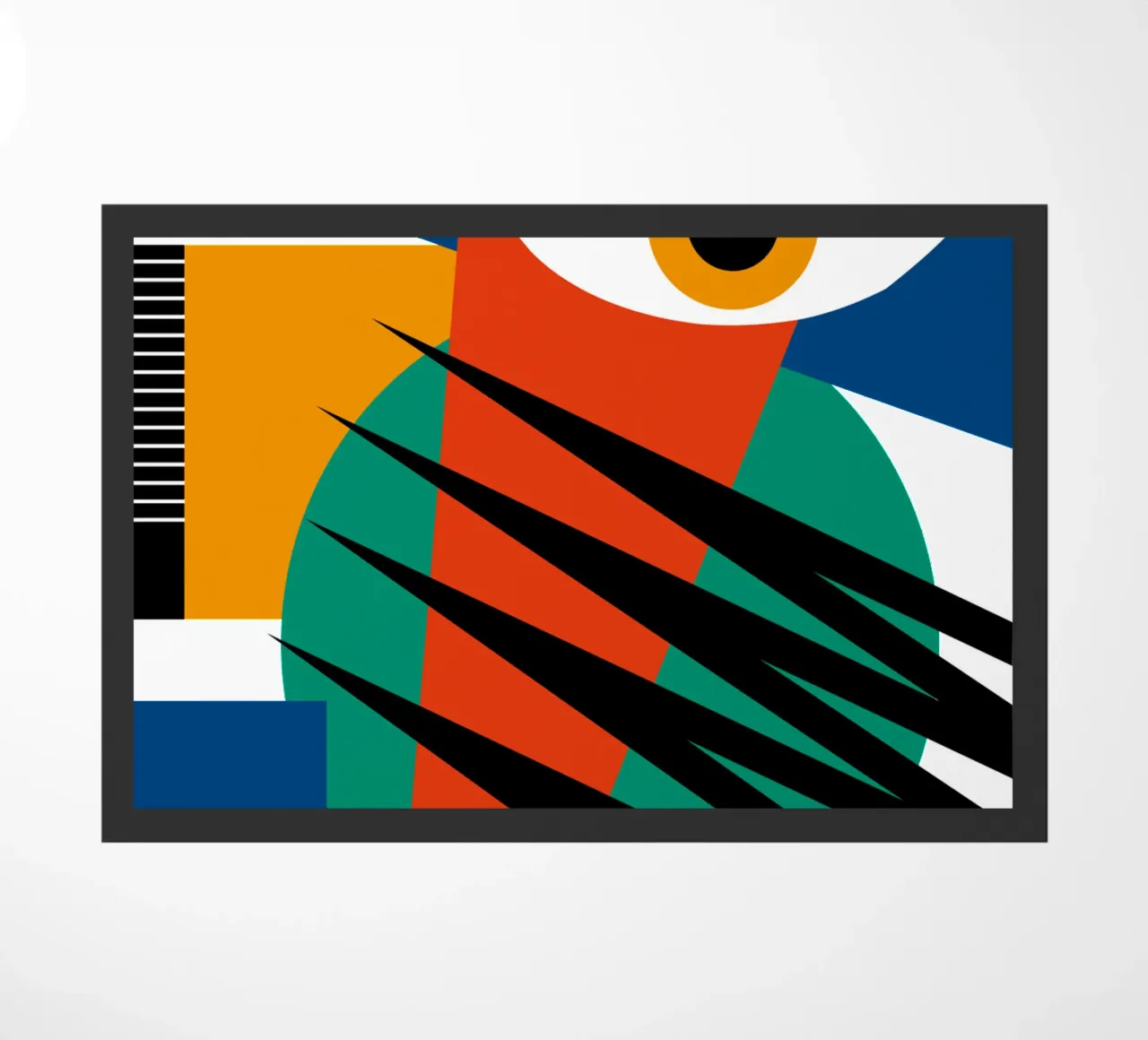 Bauhaus Abstract Eye Geometric Art Print Moder felpudo de NorwesClub