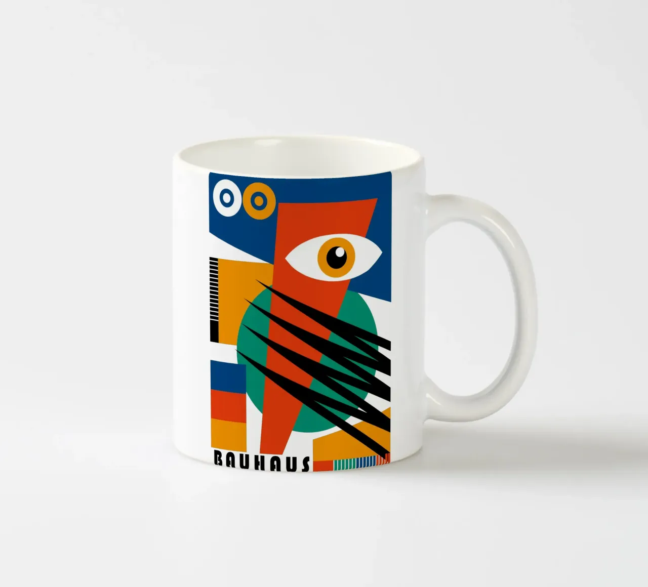 Bauhaus Abstract Oog Geometrische Kunstdruk Moder keramische mok van NorwesClub