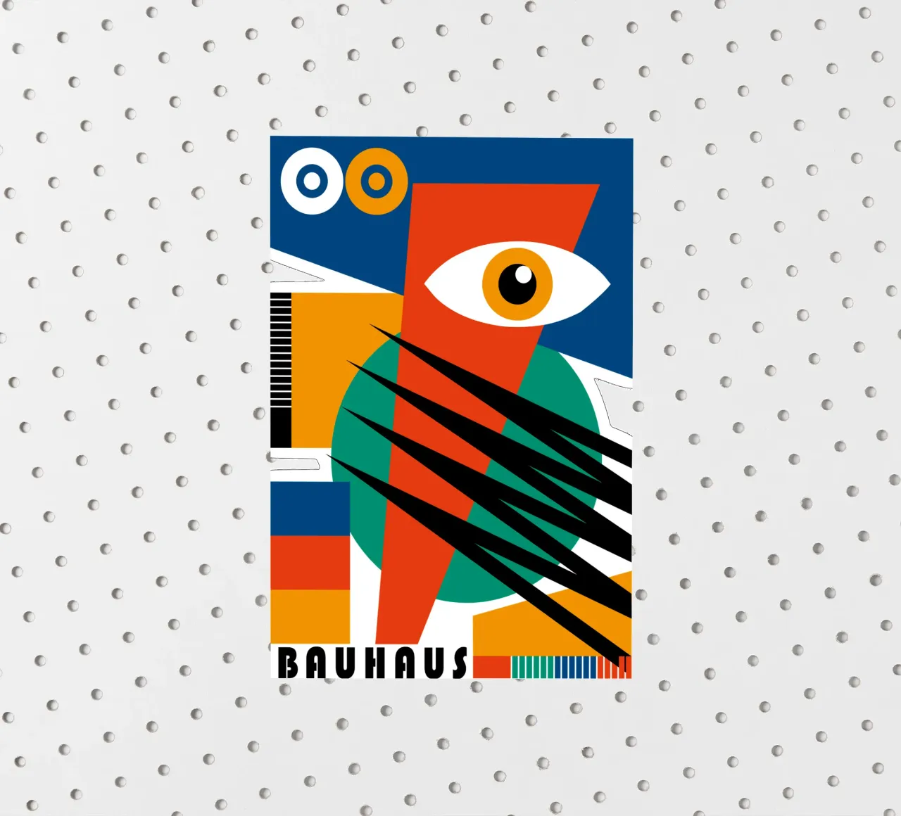 Bauhaus Abstrakt Auge Geometrisch Kunstdruck Moder Sticker von NorwesClub