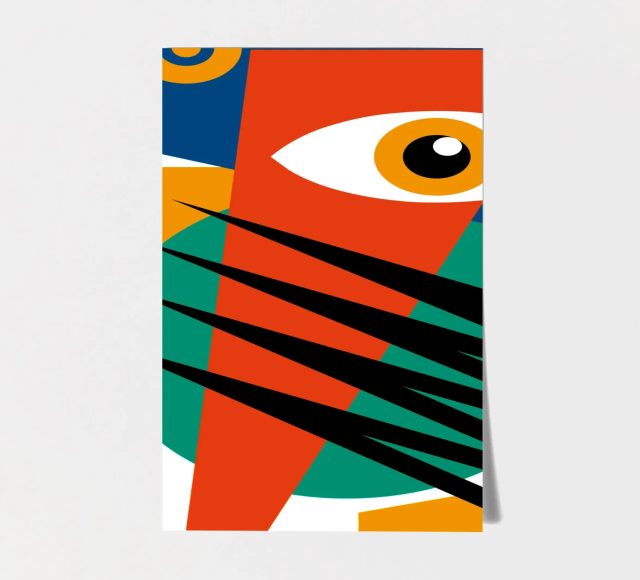 Bauhaus Abstract Eye Geometric Art Print Moder sticker sheet by NorwesClub